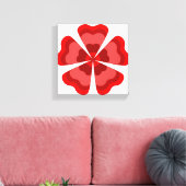 Rode gestileerde retro bloem canvas afdruk (Insitu (Woonkamer))