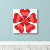 Rode gestileerde retro bloem canvas afdruk (Insitu (Houten vloer))