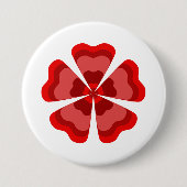 Rode gestileerde retro bloem ronde button 7,6 cm (Voorkant)