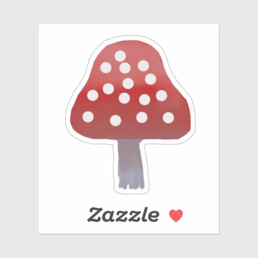 Rode gestippelde paddenstoel sticker (Vel)
