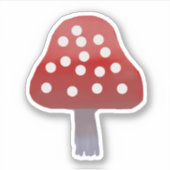 Rode gestippelde paddenstoel sticker (Voorkant)