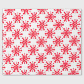 Rode gestippelde sterren op wit cadeaupapier (Vlak)