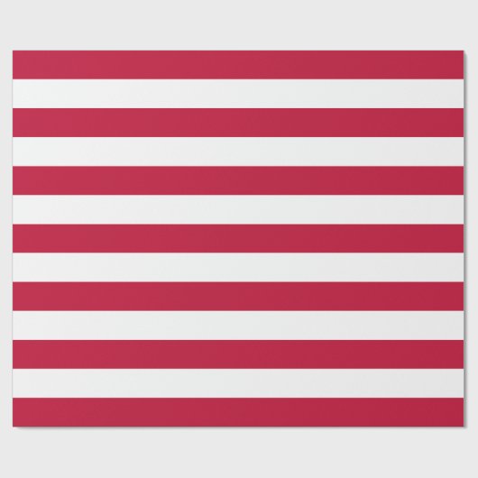 Rode Gestreepte Amerikaanse Vlag Patroon Kerstmis Cadeaupapier (Vlak)