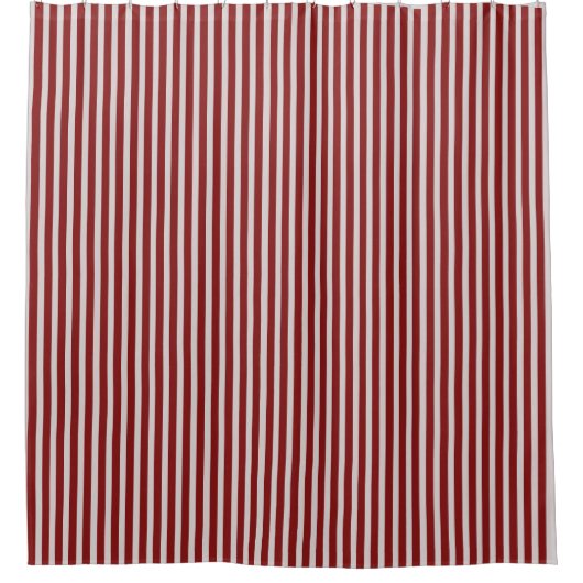 Rode Gestreepte Badkamer Douchegordijn (Voorkant)