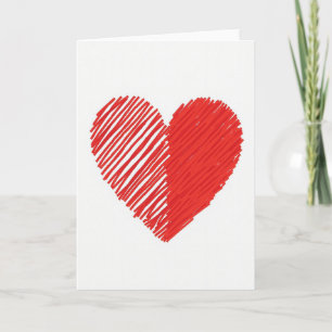 Rode gestreepte hart liefdeskaart kaart