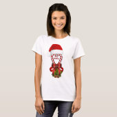 Rode gestreepte Kerst Kerststok T-shirt (Voorkant volledig)