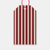 Rode gestreepte kerstcadeaukaartjes cadeaulabel (Achterkant)