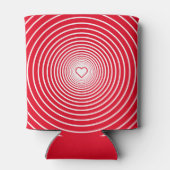 Rode gestreepte Koelbox met hart of kies kleuren Blikjeskoeler (Achterkant)
