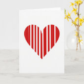 Rode gestreepte liefdeshart kaart (Gele Bloem)