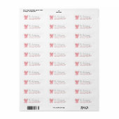 Rode gestreepte lint met retouradres etiket (Full Sheet)