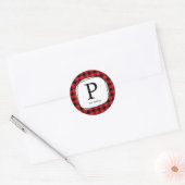 Rode Gestreepte Rustieke Landelijke Favoriet Label (Envelop)