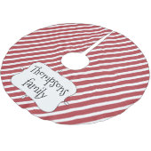 Rode Gestreepte Schattigee Kerst Gepersonaliseerd Kerstboom Rok (Gekanteld)