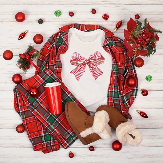 Rode gestreepte Waterverf strik T-shirt