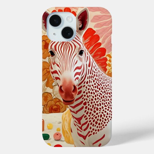 Rode gestreepte zebra collage kunst - Leuke en kle Case-Mate iPhone Case (Achterkant)