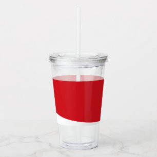 Rode gestript acryl drinkbeker