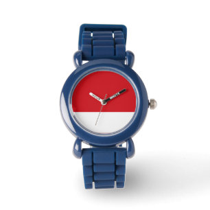 Rode gestript horloge