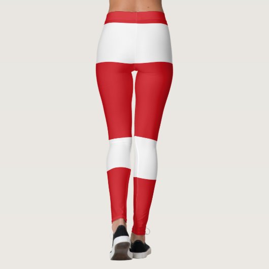 Rode gestript leggings (Achterkant)