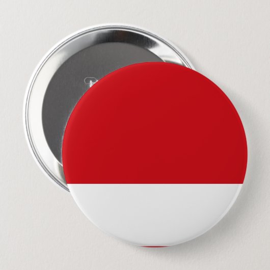 Rode gestript ronde button 4,0 cm (Voorkant /achterkant)