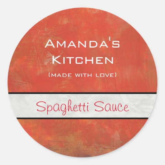 Rode getextureerde grunge Abstracte achtergrondsau Ronde Sticker (Voorkant)