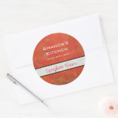 Rode getextureerde grunge Abstracte achtergrondsau Ronde Sticker (Envelop)