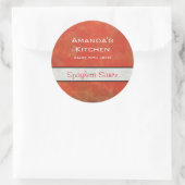 Rode getextureerde grunge Abstracte achtergrondsau Ronde Sticker (Tas)