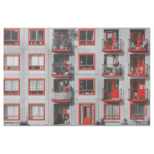 Rode gevel Zuidoost Balkon Bouwfotografie