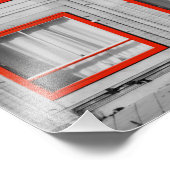 Rode gevel Zuidoost Balkon Bouwfotografie Foto Afdruk (Hoek)