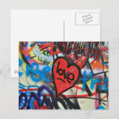 rode geverfde hartliefde graffiti briefkaart (Voorkant / Achterkant)