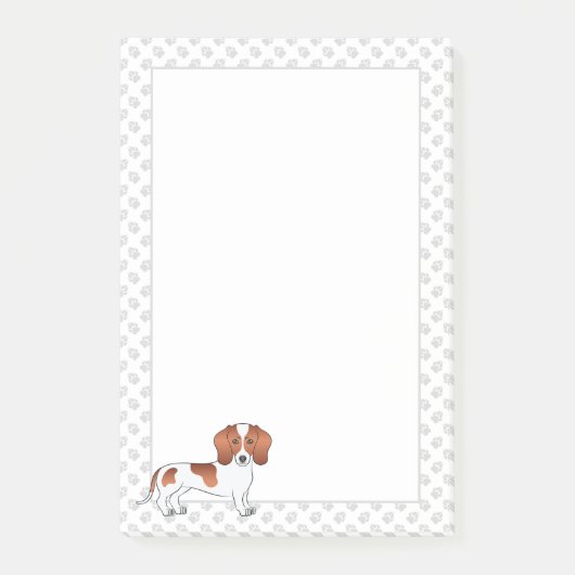 Rode gevlekte gladharige Dachshund Cartoonhond & P Post-it® Notes (Voorkant)