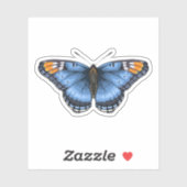 Rode gevlekte paarse vlinder 2 sticker (Vel)