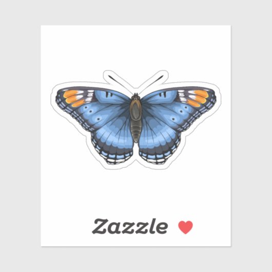 Rode gevlekte paarse vlinder 2 sticker (Vel)