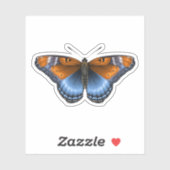 Rode gevlekte paarse vlinder sticker (Vel)