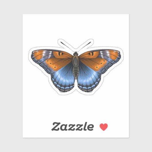 Rode gevlekte paarse vlinder sticker (Vel)