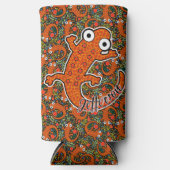 Rode gevlekte salamander op de bosbodem zwart seltzer blikjeskoeler (Voorkant)