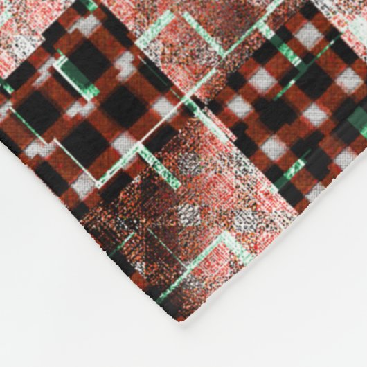 Rode gevlekte vierkantjes die een vreemde mozaïek  fleece deken (Hoek)