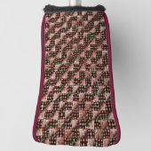 Rode gevlekte vierkantjes die een vreemde mozaïek golfheadcover (Draai 90)