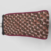 Rode gevlekte vierkantjes die een vreemde mozaïek golfheadcover (Voorkant)