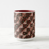 Rode gevlekte vierkantjes die een vreemde mozaïek mok (Midden)