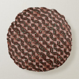 Rode gevlekte vierkantjes die een vreemde mozaïek  rond kussen