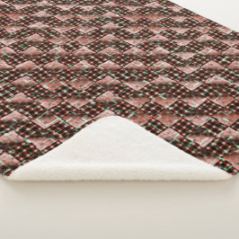 Rode gevlekte vierkantjes die een vreemde mozaïek  sherpa deken