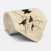 Rode gevleugelde Blackbird - Audubon's vogels van  Stropdas (Opgerold)