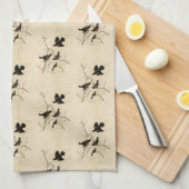 Rode gevleugelde Blackbird - Audubon's vogels van  Theedoek (Quarter Fold)