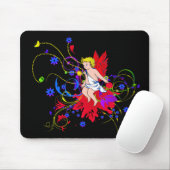 Rode gevleugelde faerie (fee) muismat (Met muis)
