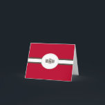 Rode (Gevouwen) Notecard Feestdagen Kaart<br><div class="desc">Een rood, gepersonaliseerd, notecard met slimme bruin en wit, diagonaal, een streep en een ovaal centrum voor uw initialen of naam. (Ontworpen door Freepik). De kaart is gemakkelijk om met uw verwoording, doopvont en doopvontkleur aan te passenNiet precies wat u zoekt? Al onze die producten kunnen douane zijn wordt ontworpen...</div>
