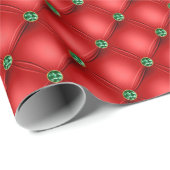 Rode Gewatteerde Uitzicht Kerst Glamour Cadeaupapier (Rol Hoek)