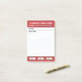 Rode geweldige ideeën takenlijst post-it® notes (Op bureau)