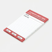 Rode geweldige ideeën takenlijst post-it® notes (Schuin)