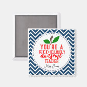 Rode, geweldige, lerarenappel magneet (Voorkant / Achterkant)