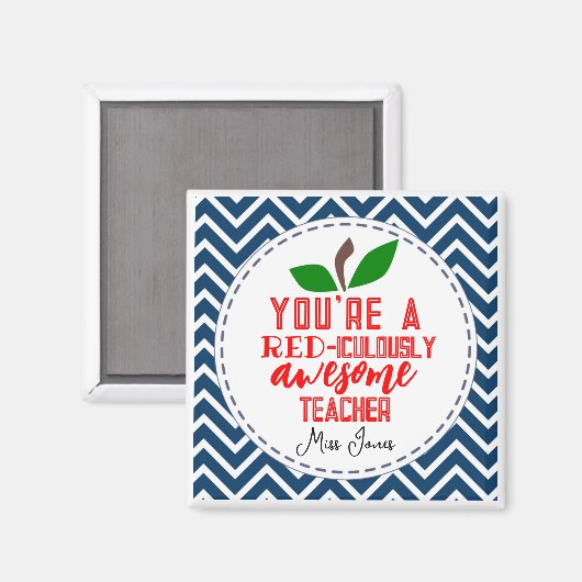 Rode, geweldige, lerarenappel magneet (Voorkant / Achterkant)