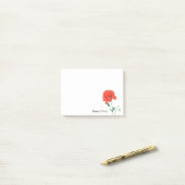 Rode gewone klaproos waterverf gepersonaliseerd post-it® notes (Op bureau)
